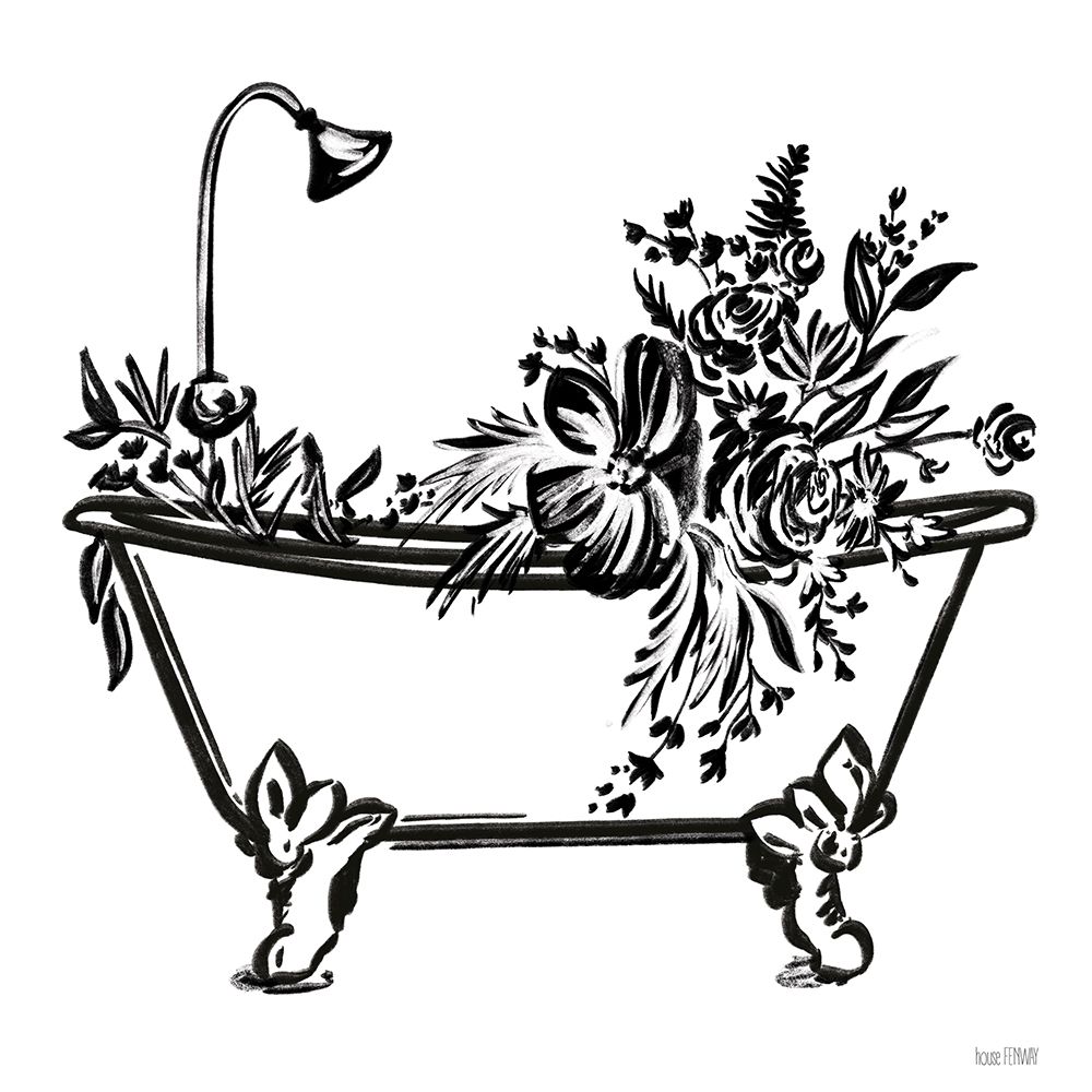 Vintage Floral Tub I art print by House Fenway for $57.95 CAD