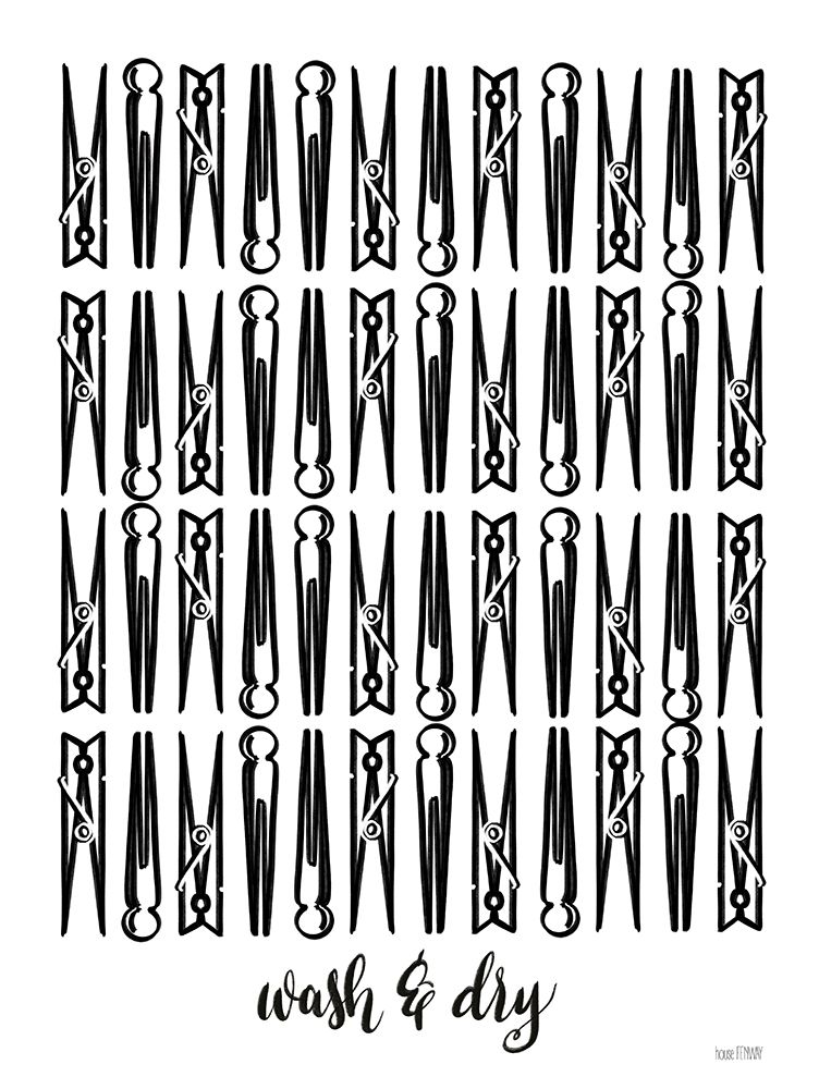 Wash And Dry Clothespins art print by House Fenway for $57.95 CAD