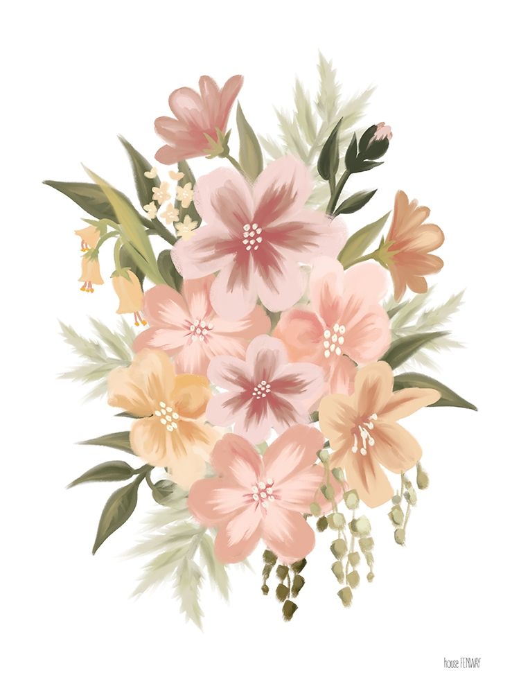 Peachy Petals art print by House Fenway for $57.95 CAD