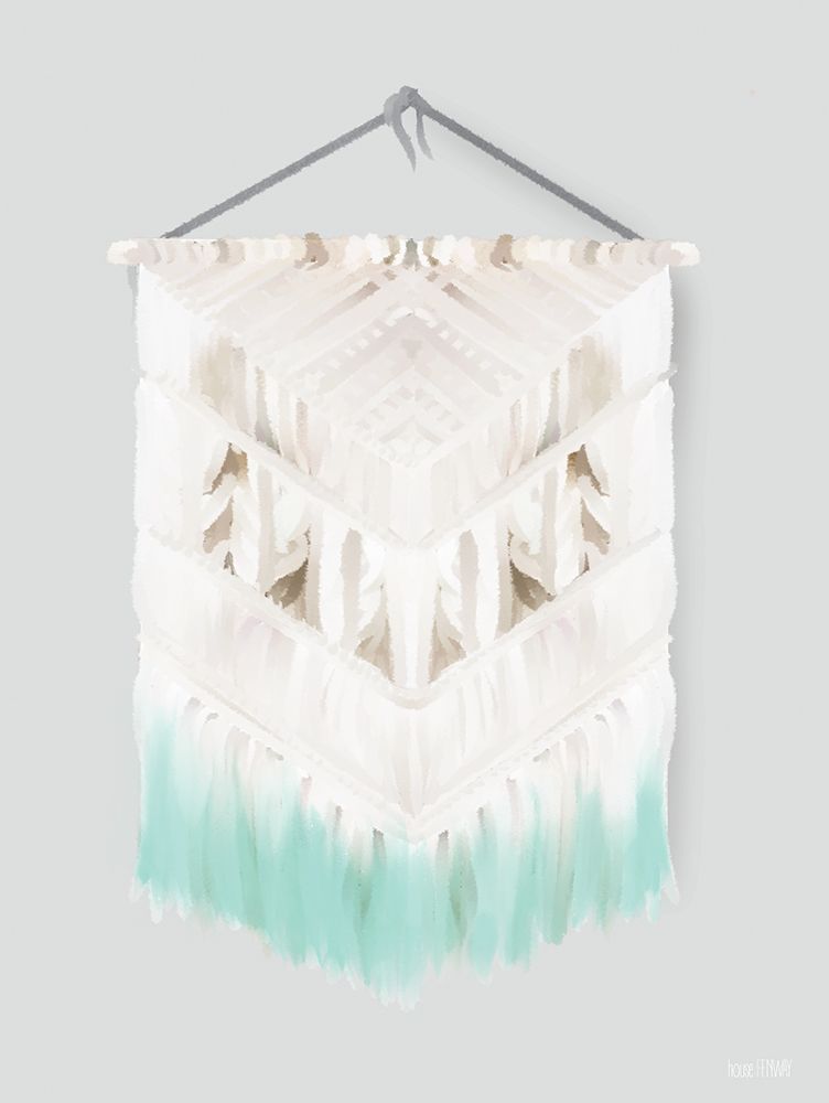 Aqua Bohemian Macrame art print by House Fenway for $57.95 CAD