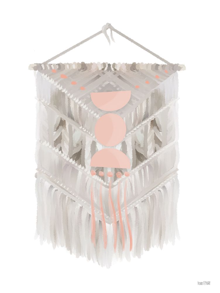 Pink Bohemian Macrame art print by House Fenway for $57.95 CAD
