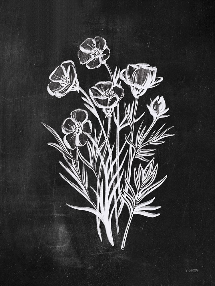 Chalkboard Wildflower II art print by House Fenway for $57.95 CAD