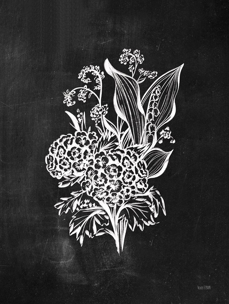 Chalkboard Wildflower IV art print by House Fenway for $57.95 CAD