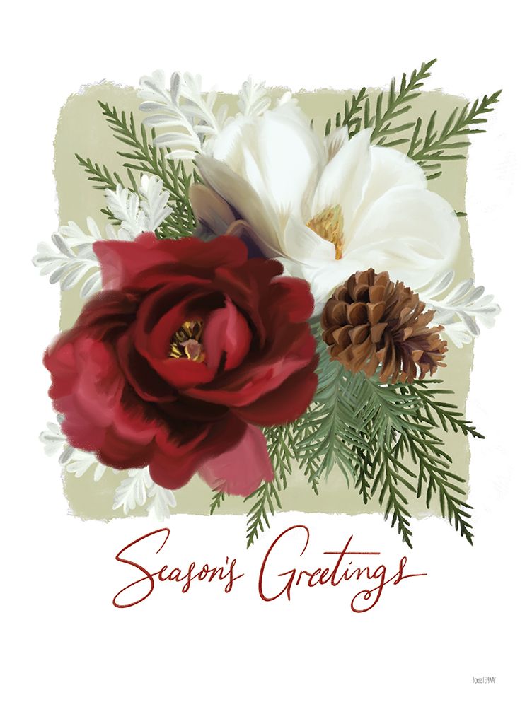 Botanical Seasons Greetings art print by House Fenway for $57.95 CAD