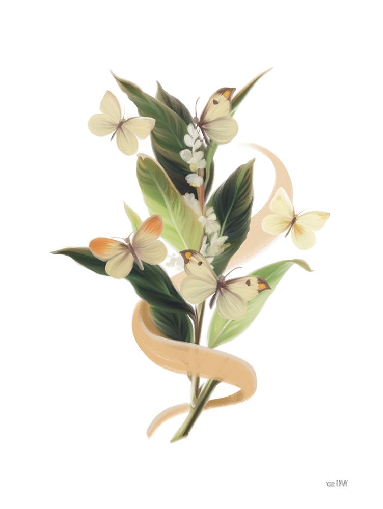 Wildflowers and Butterflies I art print by House Fenway for $57.95 CAD