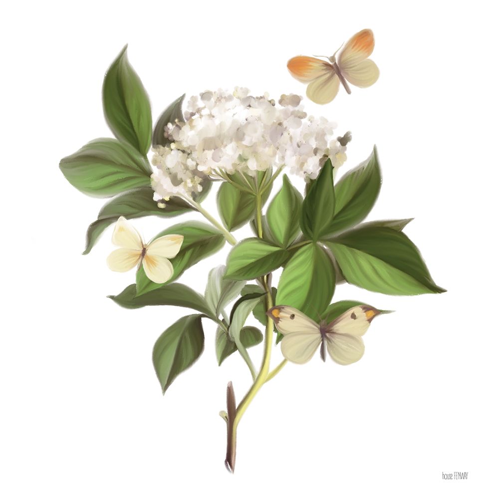 Wildflowers and Butterflies II art print by House Fenway for $57.95 CAD