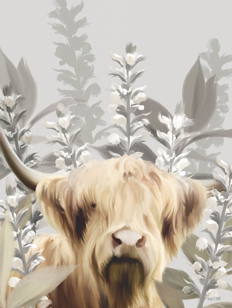 Hairy Highland in the Field art print by House Fenway for $57.95 CAD