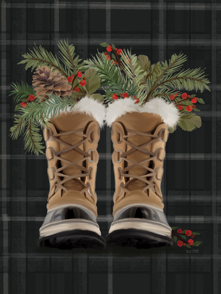 Christmas Boots art print by House Fenway for $57.95 CAD