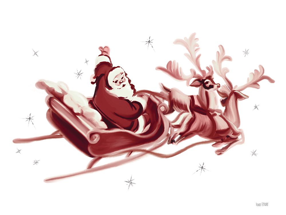 Retro Santa art print by House Fenway for $57.95 CAD
