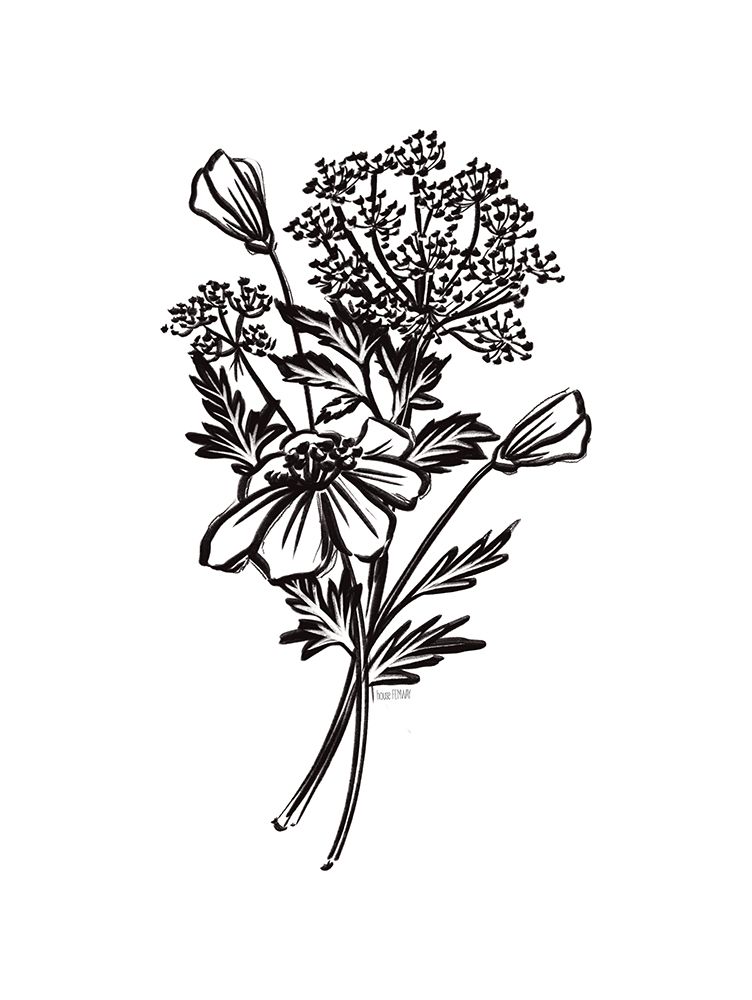 Wildflower Sketch I art print by House Fenway for $57.95 CAD
