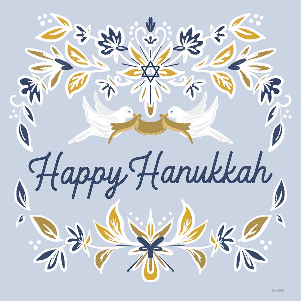 Happy Hanukkah Doves art print by House Fenway for $57.95 CAD