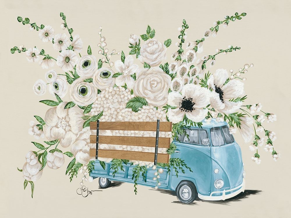 VW Bus White art print by Hollihocks Art for $57.95 CAD