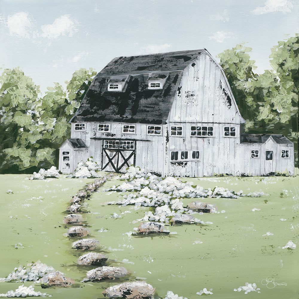 White Barn in the Field art print by Hollihocks Art for $57.95 CAD