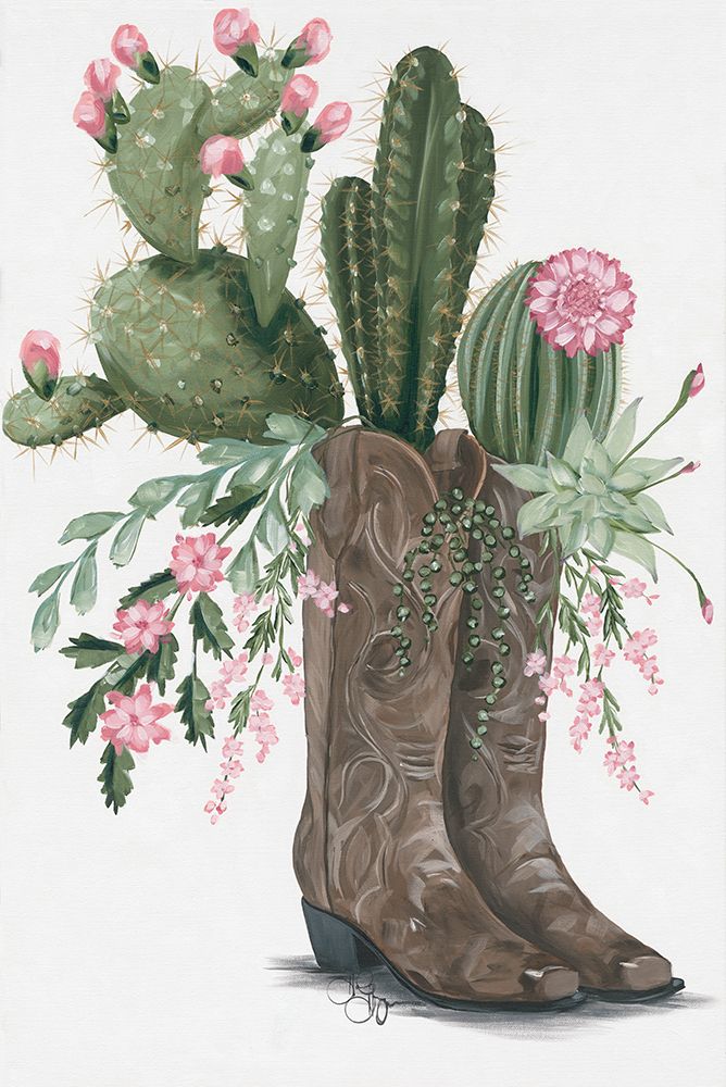 Cactus Boots art print by Hollihocks Art for $57.95 CAD