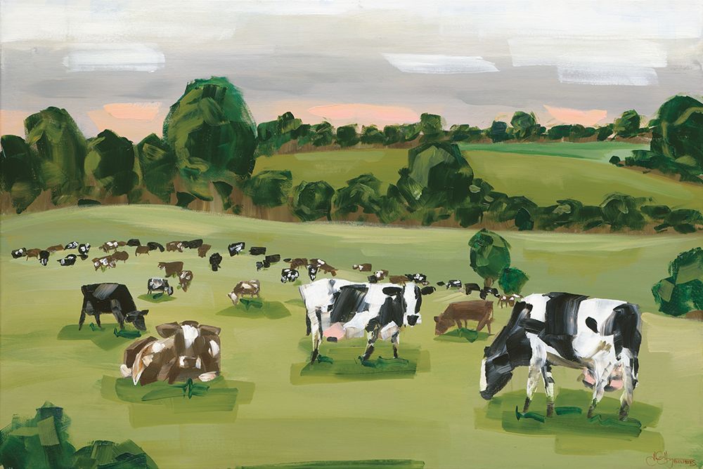 Abstract Field of Cows art print by Hollihocks Art for $57.95 CAD