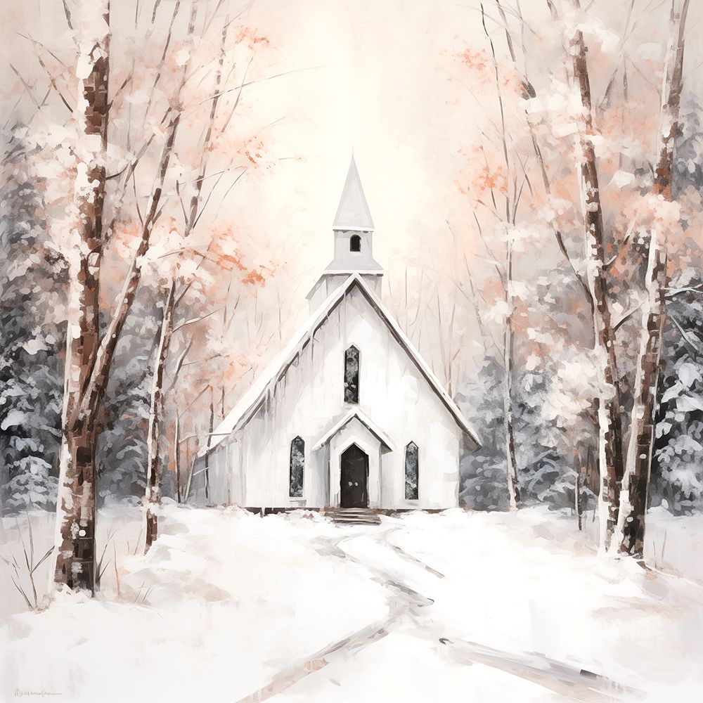 Snowy Church Walk art print by Heidi Kuntz for $57.95 CAD