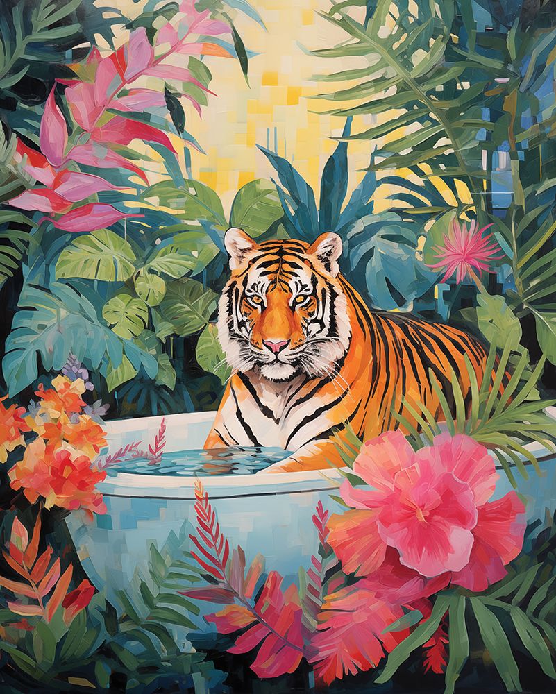 Tiger Tropical Retreat art print by Heidi Kuntz for $57.95 CAD