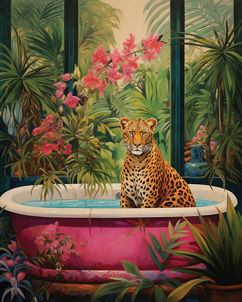 Cheetah Tropical Retreat art print by Heidi Kuntz for $57.95 CAD