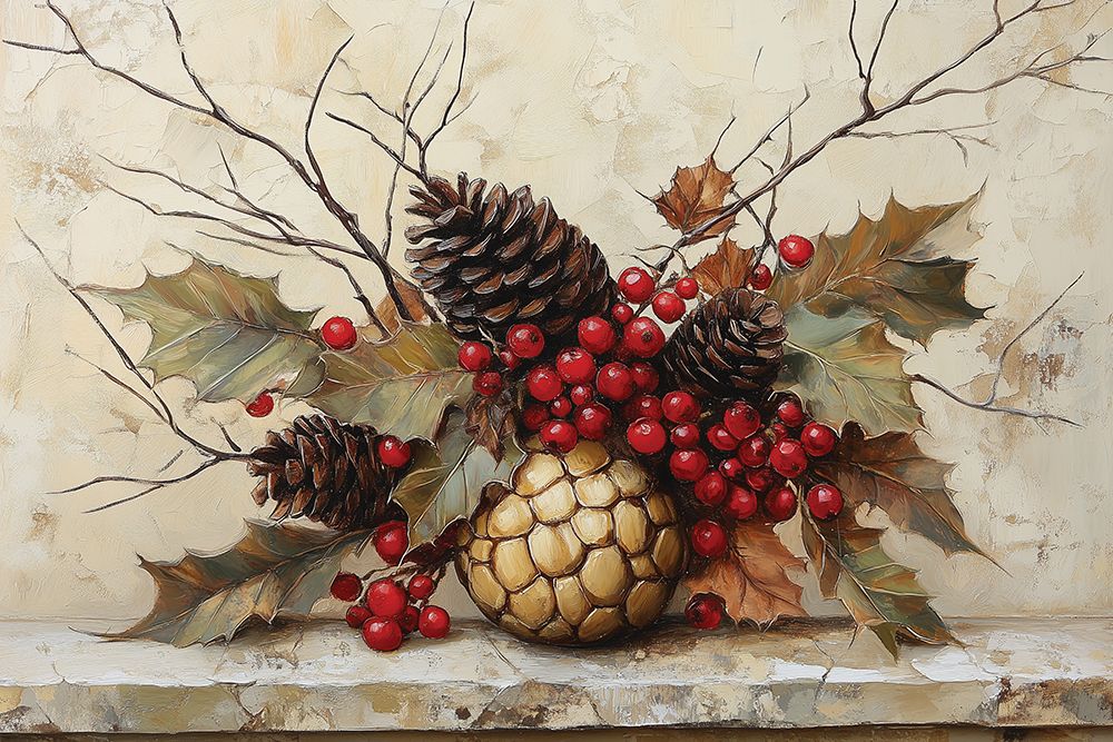 Pinecones and Berries art print by Heidi Kuntz for $57.95 CAD