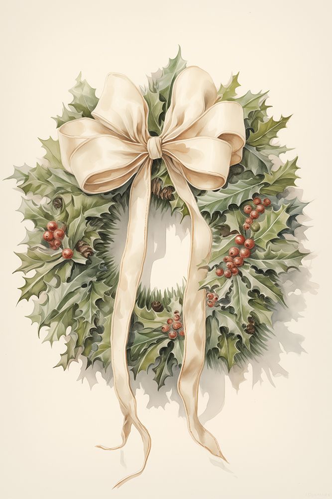 Holly Days Wreath art print by Heidi Kuntz for $57.95 CAD