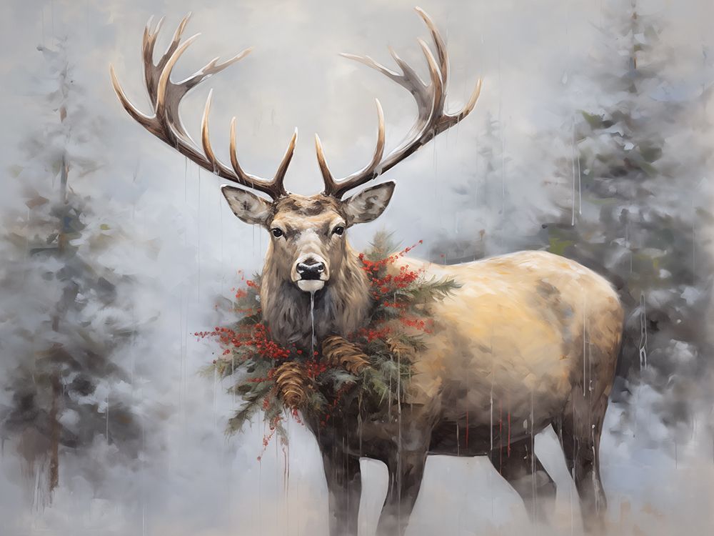 Christmas Buck art print by Heidi Kuntz for $57.95 CAD