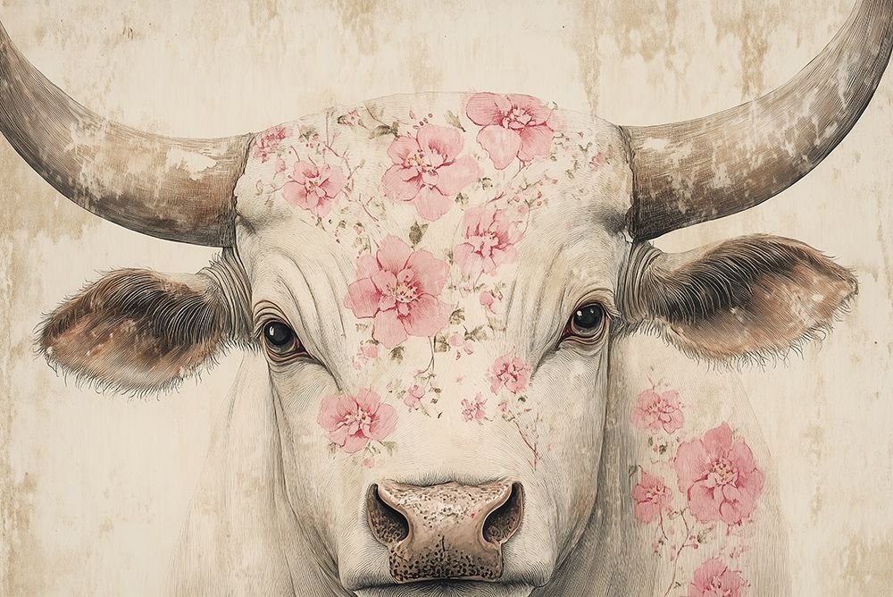 Floral Cow art print by Heidi Kuntz for $57.95 CAD