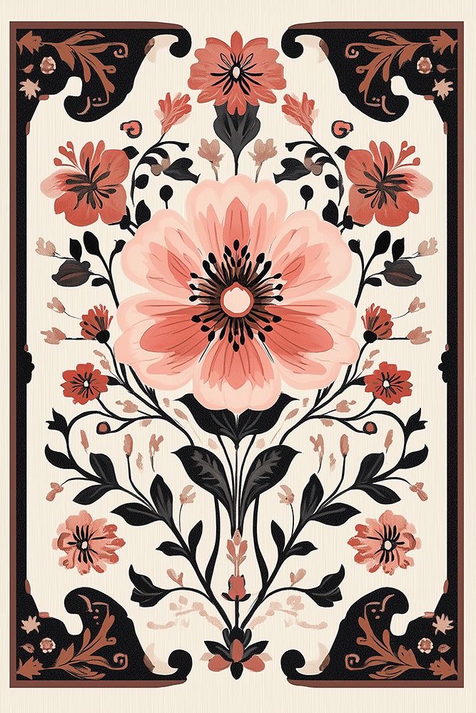 Pink Floral Motif art print by Heidi Kuntz for $57.95 CAD