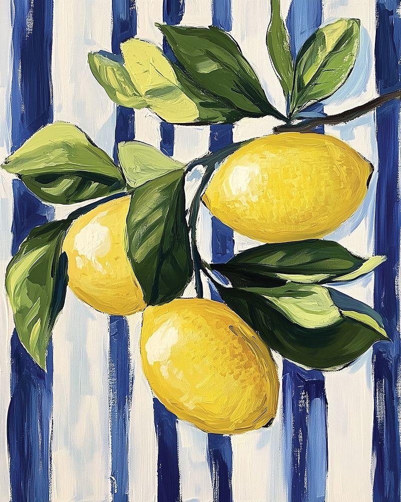 Lemons on Stripes 1 art print by Heidi Kuntz for $57.95 CAD