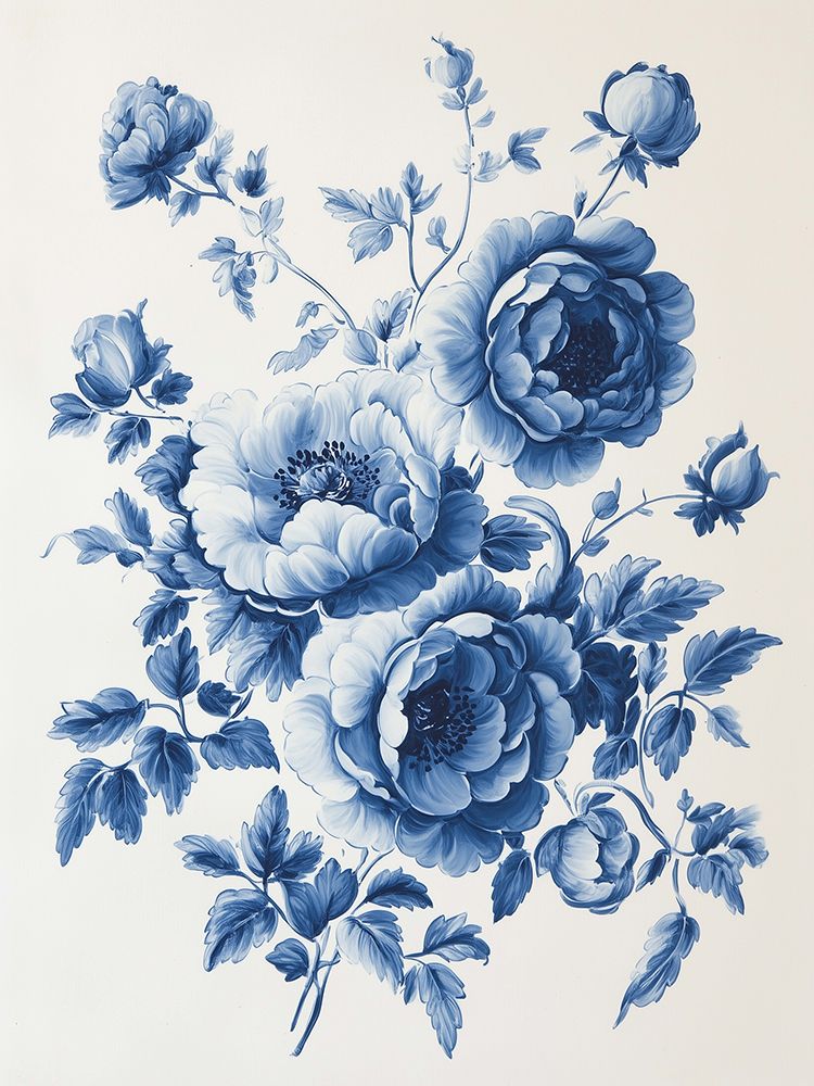 Blue Porcelain Flowers 1 art print by Heidi Kuntz for $57.95 CAD