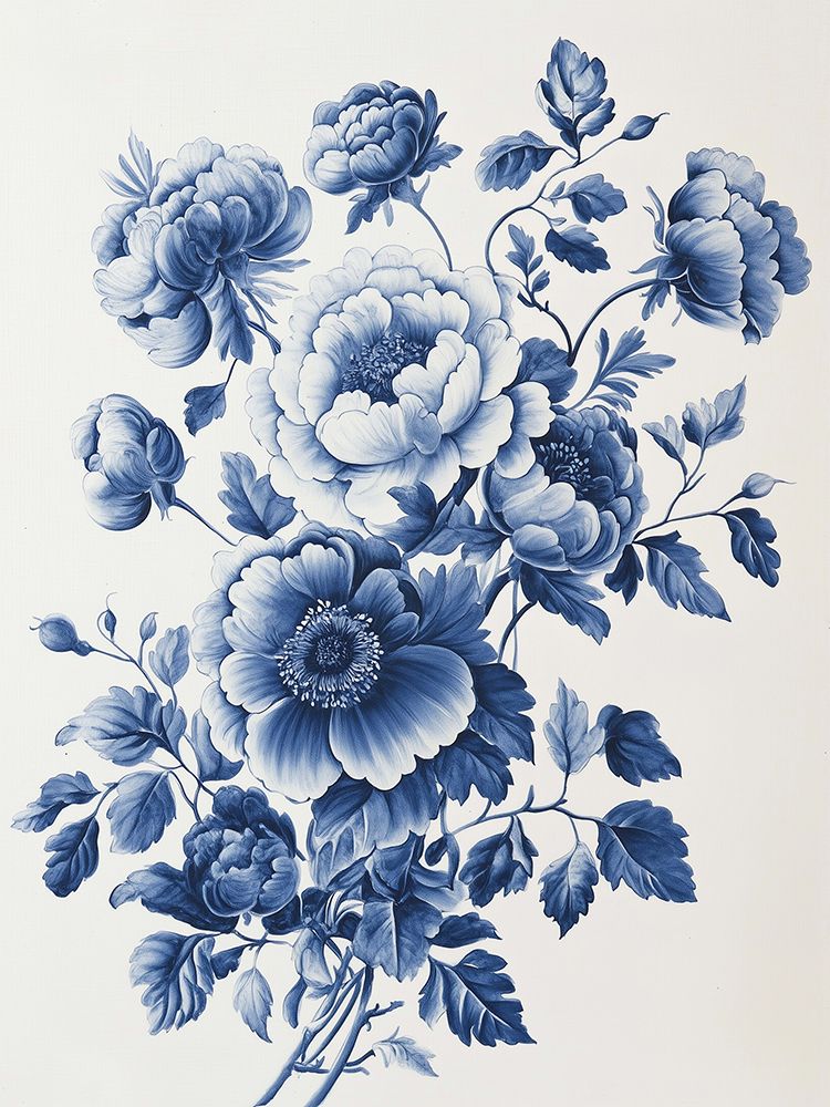 Blue Porcelain Flowers 3 art print by Heidi Kuntz for $57.95 CAD