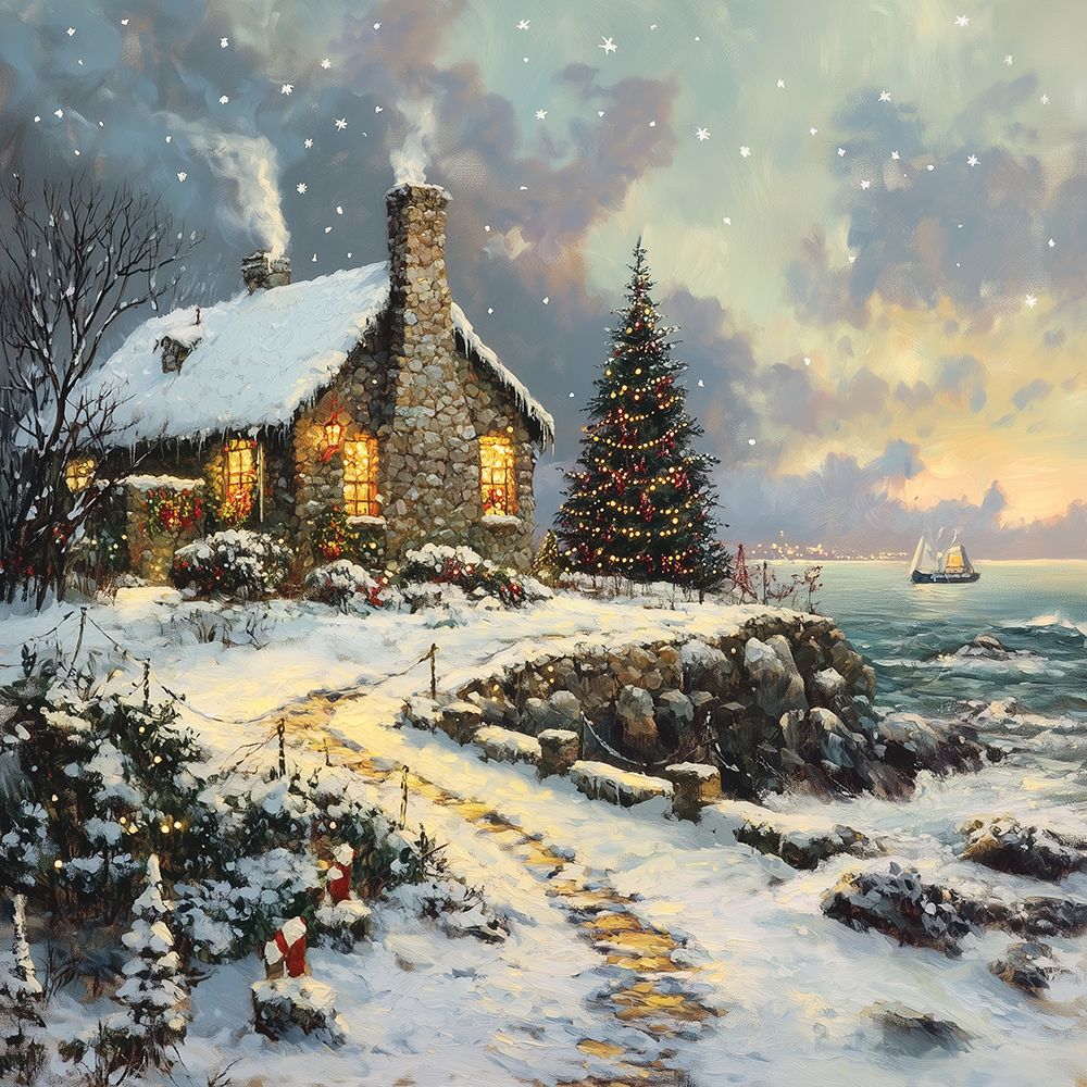Holiday Seascape art print by Heidi Kuntz for $57.95 CAD