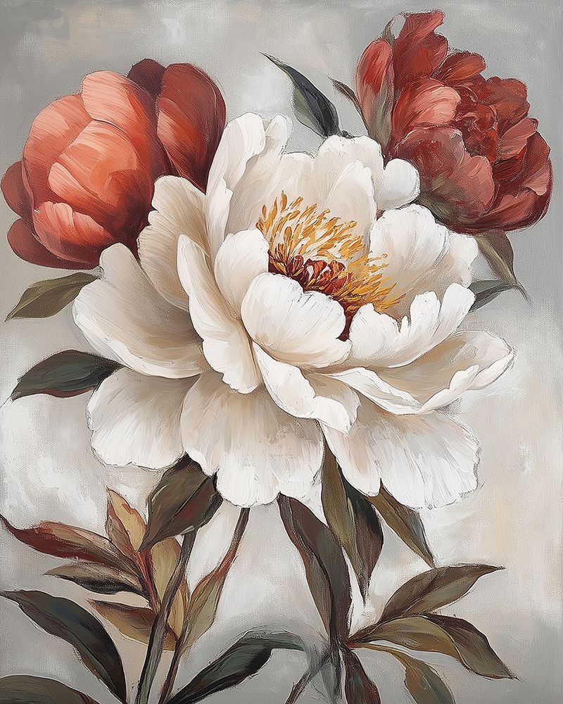 Crimson and Cream Peonies I art print by Heidi Kuntz for $57.95 CAD