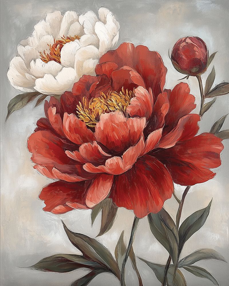 Crimson and Cream Peonies II art print by Heidi Kuntz for $57.95 CAD