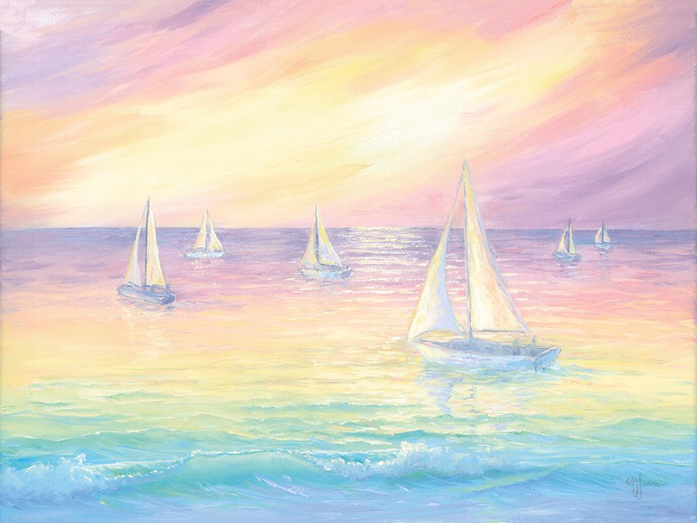 Pastel Sunset Sail art print by Georgia Janisse for $57.95 CAD