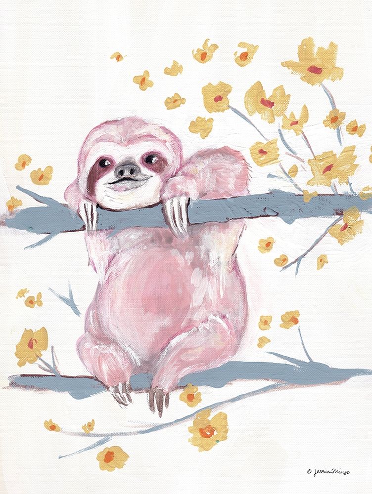 Pink Sloth II art print by Jessica Mingo for $57.95 CAD