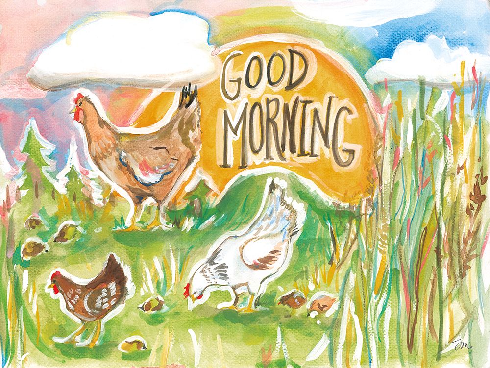 Good Morning Chickens art print by Jessica Mingo for $57.95 CAD