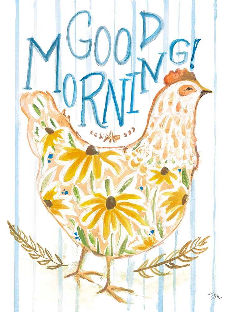 Good Morning Floral Chicken art print by Jessica Mingo for $57.95 CAD