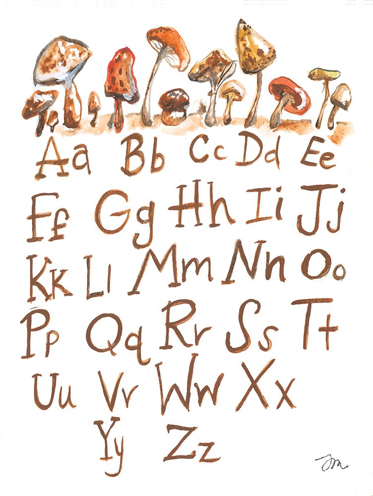 Mushroom ABC Chart art print by Jessica Mingo for $57.95 CAD