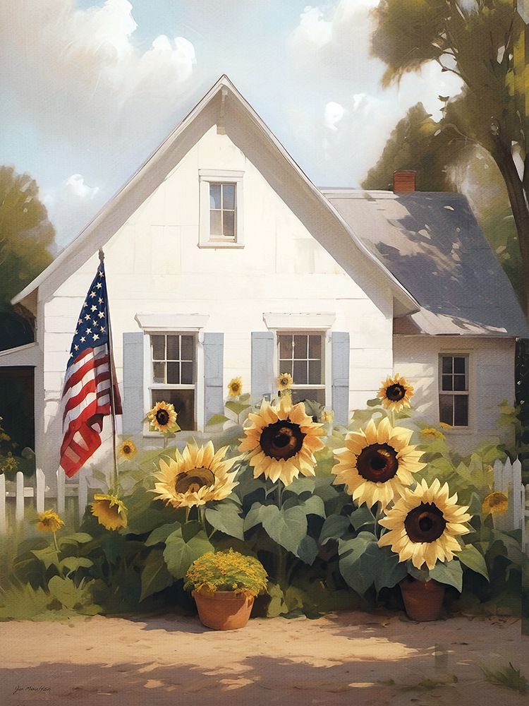 Sunflower Cottage art print by Jo Moulton for $57.95 CAD