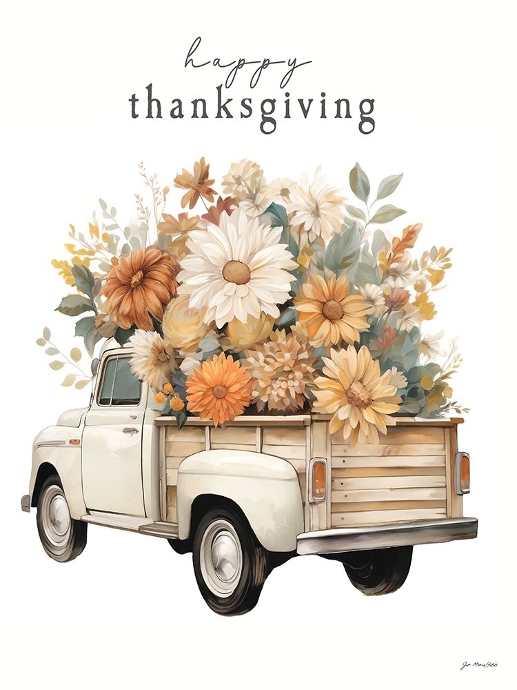 Happy Thanksgiving Truck art print by Jo Moulton for $57.95 CAD