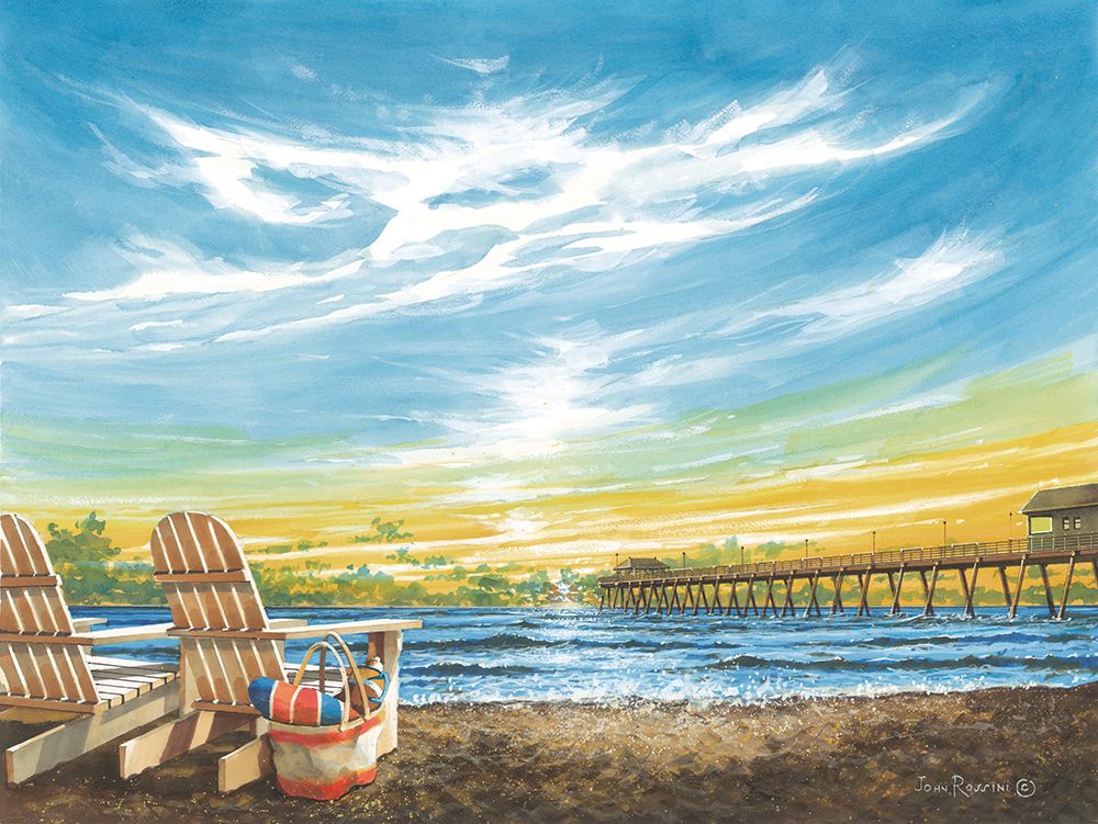 Sunset by the Pier art print by John Rossini for $57.95 CAD
