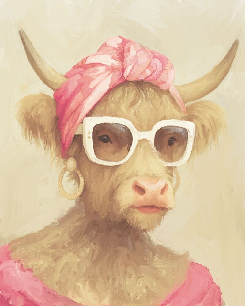 Pink Highland Hepburn art print by Kamdon Kreations for $57.95 CAD