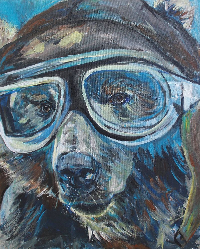Pilot Bear 1 art print by Kamdon Kreations for $57.95 CAD