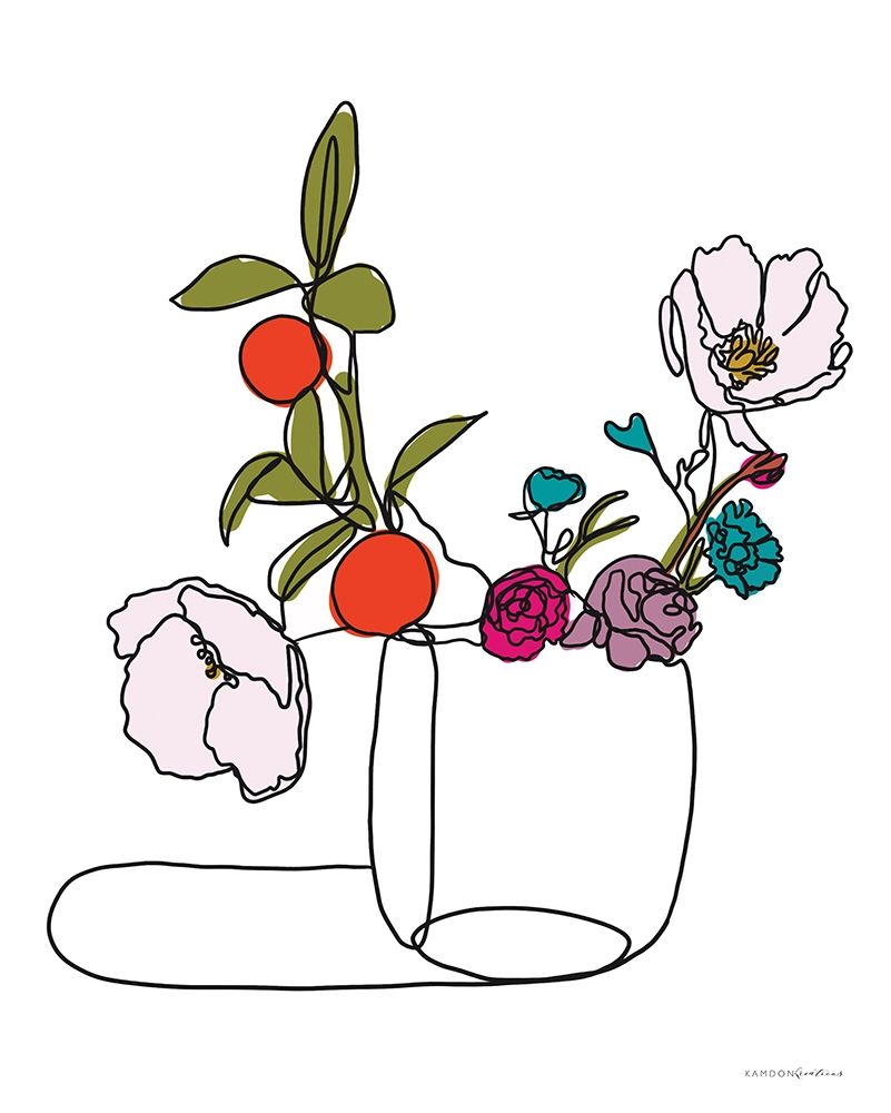 Lines and Flowers art print by Kamdon Kreations for $57.95 CAD