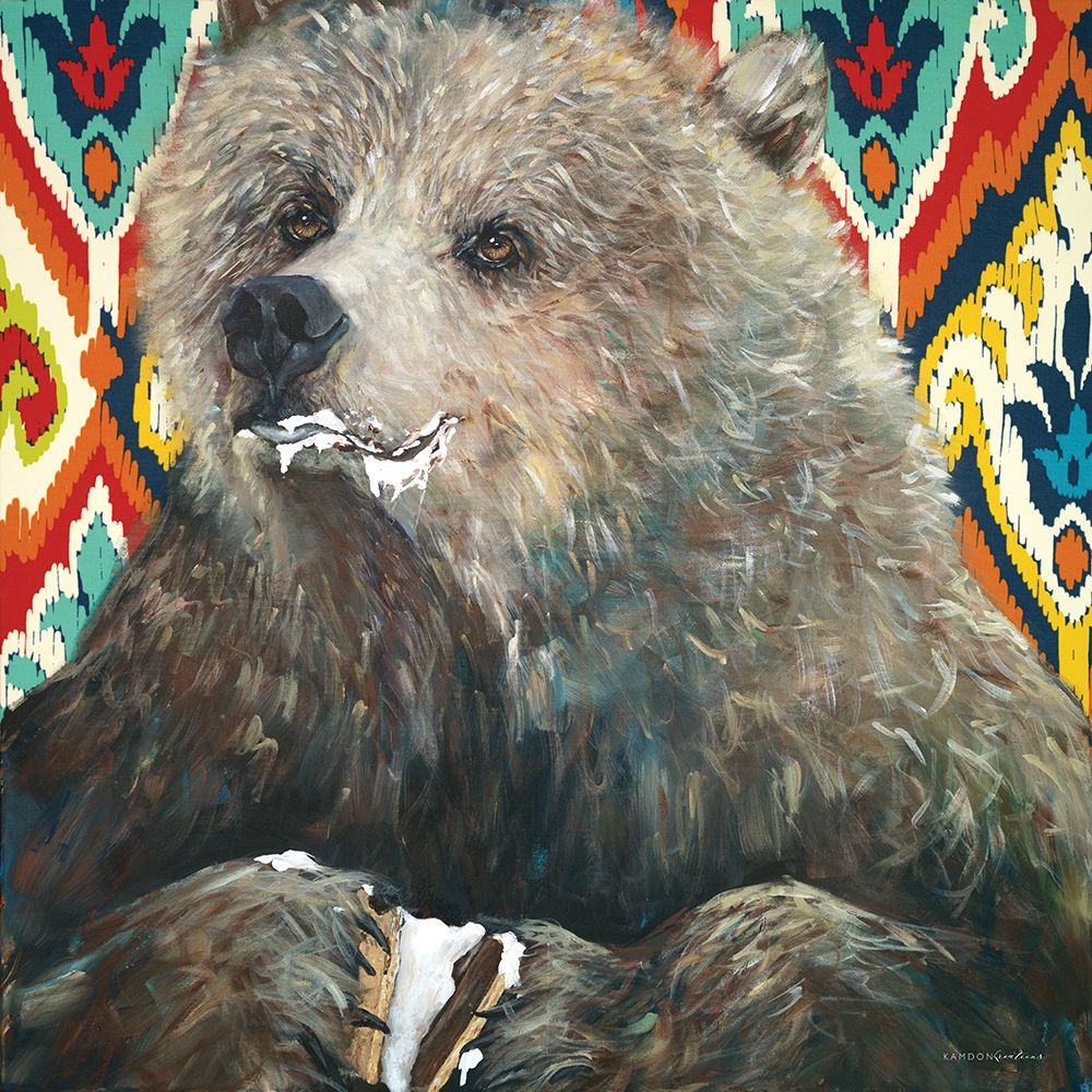 Bear Wants Smore art print by Kamdon Kreations for $57.95 CAD