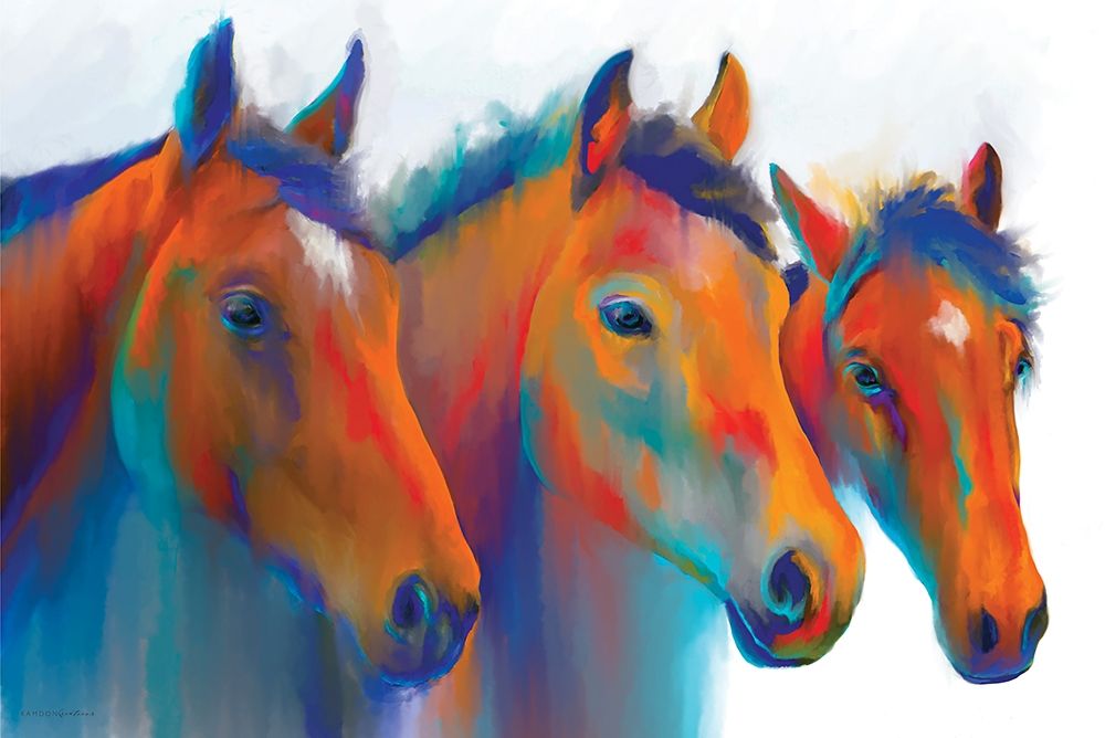 Painted Ponies art print by Kamdon Kreations for $57.95 CAD