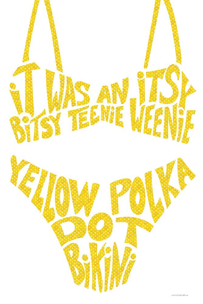 Yellow Polka Dot Bikini art print by Kamdon Kreations for $57.95 CAD