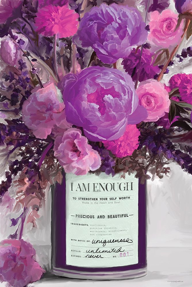 I Am Enough Floral art print by Kamdon Kreations for $57.95 CAD