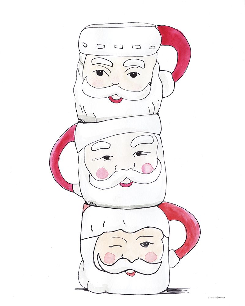 Santa Mugs art print by Kamdon Kreations for $57.95 CAD