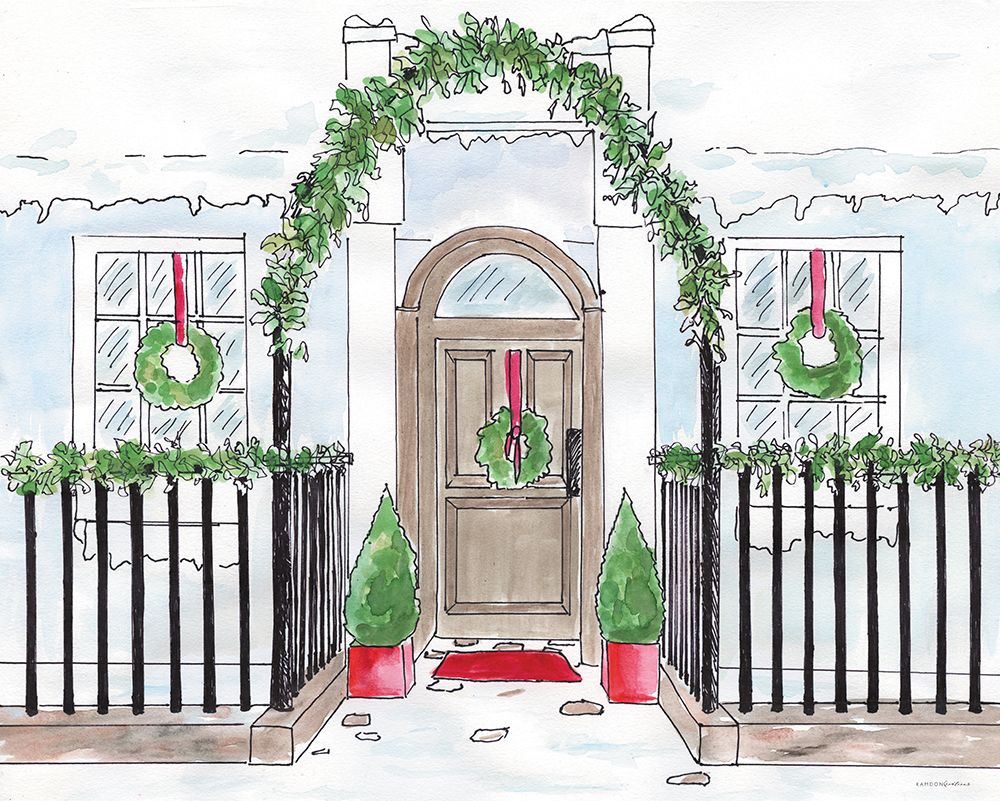 Christmas Door art print by Kamdon Kreations for $57.95 CAD